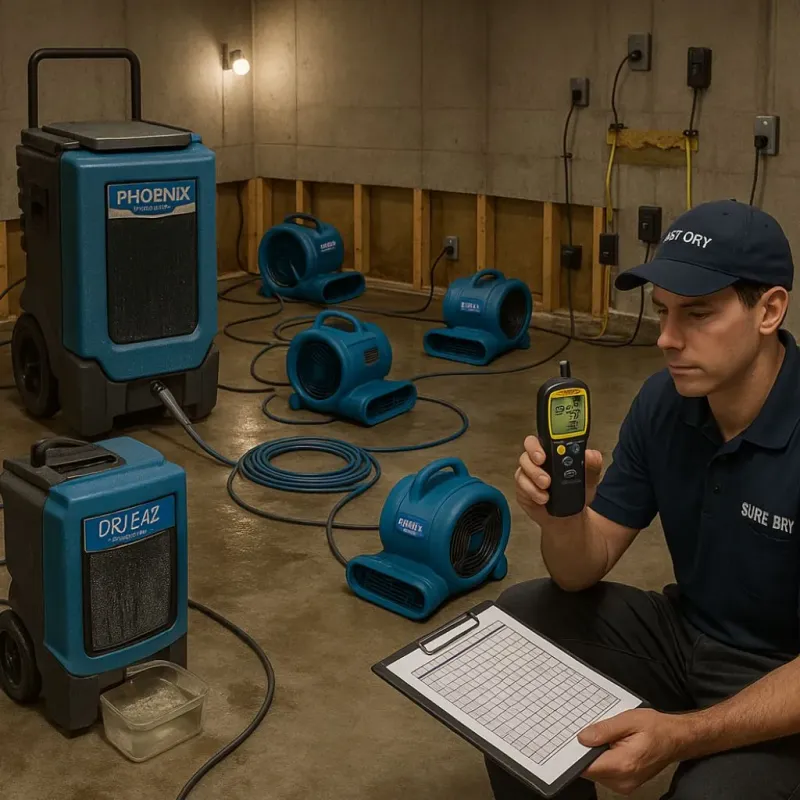 Structural Drying and Dehumidification process in Rockcreek, OR